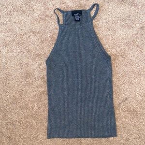 grey cropped sweater tank top